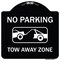 Signmission Designer Series-No Parking Tow Away Zone Black & White Heavy-Gauge Aluminum, 18" x 18", BW-1818-9821 A-DES-BW-1818-9821 - alternate 1